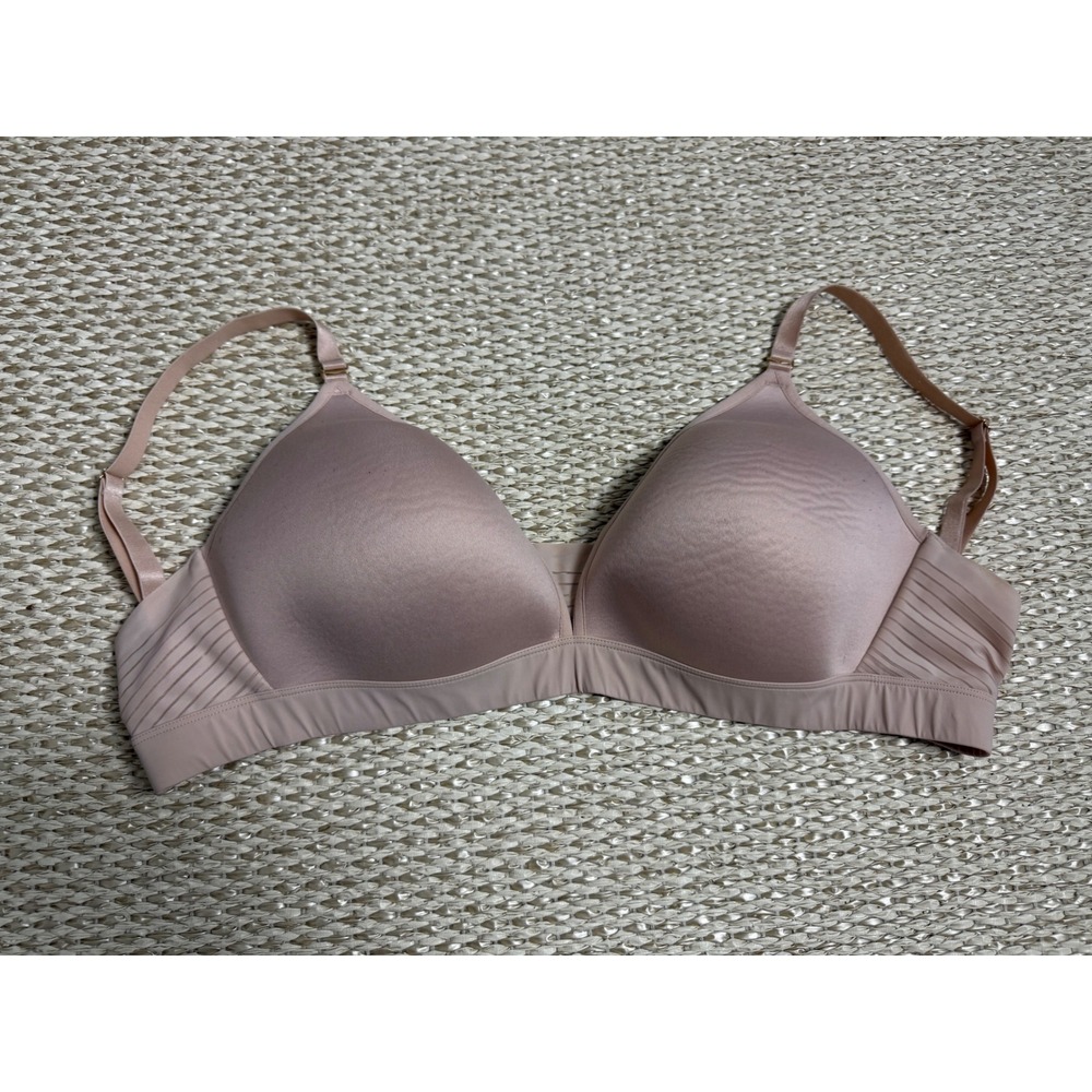 ThirdLove 24/7 Seamless Stripe Wireless Bra Taupe Nude 36D Everyday T-Shirt‎ Bra